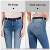 Ceintures Styles No Show Women Stretch Belt Invisible Elastic web Sangle avec boucle plate pour pantalon en jeans