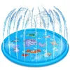 Water Spray Pad Baby Outdoor Summer Lawn Beach Sea Animals Inflatable Water Spray Kids Sprinkler Play Pad Mat Water Games Mat 210402