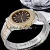 2021 TWF 5719 Cal A324 Automatic Mens Watch Two Tone Yellow Gold Paved Diamonds Case Silver Dial Iced Out Diamond Bracelet Super E6106162