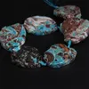9-10 pièces brin pierre bleue brute Agates dalle pépite perles en vrac naturel océan Jades gemmes tranche pendentifs fabrication de bijoux 2537