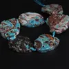 !!! 9-10PCS/strand Raw Blue Stone Agates Slab Nugget Loose Beads,Natural Ocean Jades Gems Slice Pendants Jewelry Making