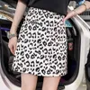 Корейский летний мода юбки с высокой талией мини женщина леопард над колено сексуальная женская одежда печать лоскутное ol 210604