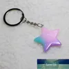 Bonito Gradiente Coração Colorido Lua Estrela Keyring Resina Encantos Glitter Pentagram Keychain Pingente Flatback Artesanato Handmade Jóias