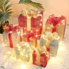 Geschenkwikkeling 3 -stcs kerstdoos multifunctionele ijzer goud huis ornament ambachtelijke feestelijke sfeer voor kinderen vrienden holle dozen