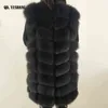 Gilet in vera pelliccia donna inverno naturale vero cappotto invernale giacche personalizzabili Long 211220