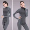 Marque Survêtement Sous-Vêtements Thermiques Femmes Hiver Séchage Rapide Haute Élastique Sous-Vêtements Longs Heat Pack Femmes Chaud Deux Pièces Ensemble 211221