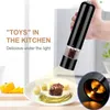 Saltpeppar Grinder Set Electric Spice Flour Mill Justerbar Groweness Kök BBQ Verktyg Krydda 210712