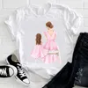 Mujeres de manga corta niña hija linda 90s mamá mamá madre ropa de moda damas impresión gráfica tee top camiseta camiseta femenina x0527