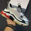 Topkwaliteit Parijs 17FW Casual Schoenen Mode Mannen Dames Triple S Sneakers voor Lente Chaussures Navy Blue Orange Daddy Shoe