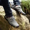 2021 Spring Outdoor Non-Slip Leather Mens Cozy Hiking Shoes Masculine Casual Light Waterproof Hombre Zapatillas Plus Size 38-48