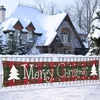 Decorazione per feste Merry Christmas Banner Outdoor Green Red Retice Tree Holiday Background Garden House Recinzione Garage Indoor Home