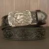 Ремни, доминирующие мужская головка Lion Automatic Buckle Men039s настоящий кожаный отдых, трава, трава, резные брюки, мода4239988