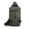 Sacs de plein air Crossbody Sac à dos pour hommes Sling Shoulder Chest Bag Étanche avec port de chargeur USB