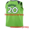 100% Gestikt Josh Okogie #20 Basketbal Jersey Goedkope Custom Heren Dames Jeugd XS-6XL Basketbal Jerseys