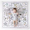 120x120cm Square World Map Kids Play Mat Mattan Baby Aktiviteter Barn Crawling Mat Waterproof Baby Floor Mat Mattan Heminredning 210402