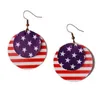 Rainbery Boucles d'oreilles en forme de larme en similicuir avec drapeau américain