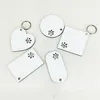 Smycken ihåliga djurfotspår Trä hardboard nyckelringar Blank Rektangel MDF Sublimation Värmeöverföring Keychain Kit Making