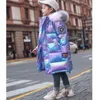 Meninas Inverno Crianças Roupas Longa Parka Jaqueta Bebê Menina Roupas Faux Pele Casaco Revestimento Snowsuit Outerwear Capuz Crianças Casaco 210916