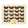 10 paires de cils naturels longs cils 3d bande épaisse dramatique faux cils faux cils maquillage vaporeux pour la beauté