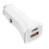 PD 20W Bil Charger Power Phone Adapter USB Snabbladdning QC3.0 Snabbladdning 20 W Typ C -telefoner Laddare Kompatibla för Samsunge Xiaomi