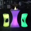 Mesa de coquetel iluminada por LED de 110 CM de altura Mesa de bar iluminada Mesa de centro de plástico Móveis comerciais Suppies