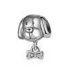 Adatto ai braccialetti Pandora 20pcs Charms con ciondolo in cristallo con osso di cane Perline Charms in argento con perline per gioielli fai da te per collana europea