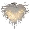 Modern Luxury transparent heart Murano led chandeliers Pendant Lamps Blown Glass Crystal Chandelier
