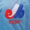 Montreal Expos Jersey Vladimir Guerrero Hall Of Fame Naszywka 2000 Niebieska Czerwona Siatka Szary Biały Guzik Wentylatory Prążkowany Sweter