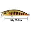 10st / parti 5g 5cm minnow lockar fiske locka laser hårda konstgjorda beten 3d ögon fiske tackla fiskebait carp bete