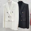 女性のスーツのジャケット秋の韓国語版の自己栽培ダブルブレストロングセクション小ファッション女性の210527
