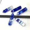 Blue crystal point rough stone crafts ornaments Ability Quartz Pillar Mineral Healing wands Reiki Energy tower