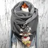 Schal Schals für Frauen Weihnachten Elch Druck Knopf Hals Wrap Mode Schals Schal Frau Winter Warm Foulard