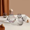 Kristallglas Vattenflaska Hexagonal Pitcher Cup Set Diamant Kallvatten Kokare Transparenta Stained Glass Juice Jugs 211013