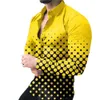 2022 frühling Herbst Männer Mode Shirts Drehen unten Kragen Zugeknöpft Hemd Mens Casual Digitaldruck Langarm Tops Streetwear