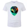 남성용 티셔츠 2022 힙합 하라주쿠 외계인 갤럭시 티셔츠 UFO 재미있는 T 셔츠 남성 여성 여름 패션 탑 코튼 티셔츠 쿨 티