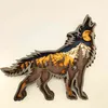 Christmas Decoration Wooden Hollowed Small Wolf LED Light Cute Desktop Ornaments Home Decor Accessories 211108