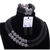 Earrings & Necklace 4UJewelry Dubai Jewelry Set Silver Balls Black Layers African Nigerian Bridal For Bride Women 2021