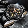 Guanqin Mäns Rostfritt Stål Luxury Sports Skelett Automatisk Mekanisk Orient Watch Mäns Relogio Masculino Q0902