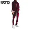 Gold Velvet Tracksuit Men set Spring Autumn Sport Suit Male Plus Thick Hoodies+ Pants Warm Sweatshirt Sportwear 220215