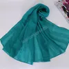 Sciarpa Hijab in cotone antirughe Lady Colori solidi Scialli pieghe Pianura Morbida Avvolge la testa Sciarpe Musulmane Grande Pashmina 180 * 70 cm