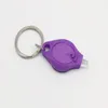 8 Colors Mini Torch KeyChain Ring PK Keyring White LED Lights UV LE D Light Bulbs Micro Key chain Flashlight