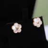 Modèles en 2022 boucles d'oreilles fleur de prunier S925 corps complet en argent Sterling or Rose Fritillaria incrusté de bijoux de marque de luxe