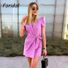 purple romper jumpsuits women v neck chic playsuit overalls casaul summer office lady rompers female bowknot 210415