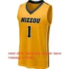 Nikivip sur mesure # 1 Missouri Tigers College homme femmes jeunes maillots de basket-ball broderie taille S-5XL n'importe quel numéro de nom