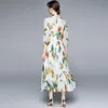 Abiti casual Simgent Sungent Sunglower Print Dress Donne Estate Una linea svasata Elegante Midi Chiffon Beach Vestidos Robe Femme Holiday SG15192