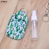 6Pcs 30ml Reusable Spray Bottle Hand Sanitizer Keychain Holder Leakproof Refillable Wrist Strap Travel Containers Kit Women Gift