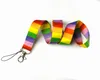 Wholesale Cell Phone Straps & Charms 20pcs Rainbow Color pattern Cartoon Mobile lanyard Key Chain ID card hang rope Sling Neck Badge Pendant Gifts