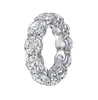 925 Silver Pave Setting Full Round Simulated Diamond CZ Eternity Band Engagement Wedding Stone Rings Storlek 567891011125051360