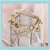 Jewelryvintage Gold Leaf Women Headband Bridal Vine Comb Crystal Floral Wedding Prom Headpiece Hair Jewelry Drop Delivery 2021 Koqra