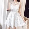 Fashion Ladies Feather Tassel Embroidered Lace Vest Dress Sexy Temperament Girl Party Casual Beach 13718 210508